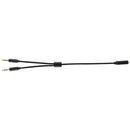 YH192 2 in 1 3.5mm Female to Microphone + Audio Male Braided Audio Cable, Length: 22cm (Black)