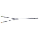 YH192 2 in 1 3.5mm Female to Microphone + Audio Male Braided Audio Cable, Length: 22cm (Grey)