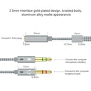YH192 2 in 1 3.5mm Female to Microphone + Audio Male Braided Audio Cable, Length: 22cm (Black)