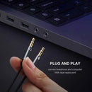 YH192 2 in 1 3.5mm Female to Microphone + Audio Male Braided Audio Cable, Length: 22cm (Black)