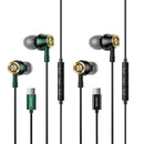 USAMS US-SJ482 EP-43 Wired In Ear USB-C / Type-C Interface Metal Digital HiFi Noise Reduction Earphones with Mic & Digital Chip, Length: 1.2m(Gradient Green)