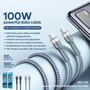 REMAX RC-172 Jany Series 1m PD100W Type-C to USB-C / Type-C Aluminum Alloy Braid Fast Charging Data Cable (Black)