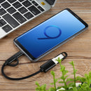 USB 3.0 Female to Micro USB + USB-C / Type-C Male Charging + Transmission OTG Nylon Braided Adapter Cable, Cable Length: 11cm(Black)