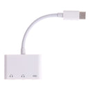 3 in 1 USB-C + 3.5mm + 3.5mm to USB-C Digital Charge Audio Adapter (White)