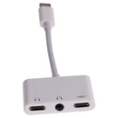 3 in 1 USB-C + 3.5mm + 3.5mm to USB-C Digital Charge Audio Adapter (White)