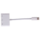 3 in 1 USB-C + 3.5mm + 3.5mm to USB-C Digital Charge Audio Adapter (White)