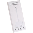 3 in 1 USB-C + 3.5mm + 3.5mm to USB-C Digital Charge Audio Adapter (White)