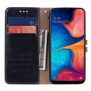 Business Style Oil Wax Texture Horizontal Flip Leather Case for Galaxy A20e, with Holder & Card Slots & Wallet (Black)