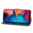 Business Style Oil Wax Texture Horizontal Flip Leather Case for Galaxy A20e, with Holder & Card Slots & Wallet (Blue)