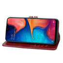 Business Style Oil Wax Texture Horizontal Flip Leather Case for Galaxy A20e, with Holder & Card Slots & Wallet (Red)