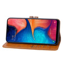 Business Style Oil Wax Texture Horizontal Flip Leather Case for Galaxy A20e, with Holder & Card Slots & Wallet (Brown)