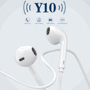 WK Y10 3.5mm Plug Wired Wire Control Earphone, Support Call & Wake Up Siri & Take Pictures, Cable Length: 1.2m(White)