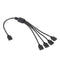 3 Pin 5V 1 to 4 Motherboard AURA RGB PC Cooling Extension Cable for Asus (Black)