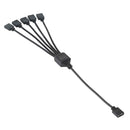 3 Pin 5V 1 to 5 Motherboard AURA RGB PC Cooling Extension Cable for Asus (Black)