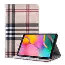 Plaid Texture Horizontal Flip Leather Case for Galaxy Tab A 10.1 (2019) T510 / T515, with Holder & Card Slots & Wallet (White)