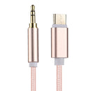 1m Weave Style Type-C Male to 3.5mm Male Audio Cable, For Galaxy S8 & S8 + / LG G6 / Huawei P10 & P10 Plus / Xiaomi Mi6 & Max 2 and other Smartphones(Pink)