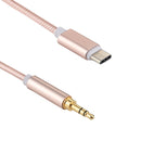 1m Weave Style Type-C Male to 3.5mm Male Audio Cable, For Galaxy S8 & S8 + / LG G6 / Huawei P10 & P10 Plus / Xiaomi Mi6 & Max 2 and other Smartphones(Pink)
