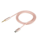 1m Weave Style Type-C Male to 3.5mm Male Audio Cable, For Galaxy S8 & S8 + / LG G6 / Huawei P10 & P10 Plus / Xiaomi Mi6 & Max 2 and other Smartphones(Pink)