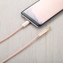 1m Weave Style Type-C Male to 3.5mm Male Audio Cable, For Galaxy S8 & S8 + / LG G6 / Huawei P10 & P10 Plus / Xiaomi Mi6 & Max 2 and other Smartphones(Pink)
