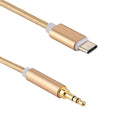 1m Weave Style Type-C Male to 3.5mm Male Audio Cable, For Galaxy S8 & S8 + / LG G6 / Huawei P10 & P10 Plus / Xiaomi Mi6 & Max 2 and other Smartphones(Gold)