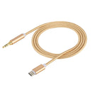 1m Weave Style Type-C Male to 3.5mm Male Audio Cable, For Galaxy S8 & S8 + / LG G6 / Huawei P10 & P10 Plus / Xiaomi Mi6 & Max 2 and other Smartphones(Gold)