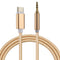 1m Weave Style Type-C Male to 3.5mm Male Audio Cable, For Galaxy S8 & S8 + / LG G6 / Huawei P10 & P10 Plus / Xiaomi Mi6 & Max 2 and other Smartphones(Gold)