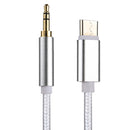 1m Weave Style Type-C Male to 3.5mm Male Audio Cable, For Galaxy S8 & S8 + / LG G6 / Huawei P10 & P10 Plus / Xiaomi Mi6 & Max 2 and other Smartphones(White)