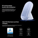 Original Huawei CP62R 50W Max Qi Standard Super Fast Charging Vertical Wireless Charger Stand (White)