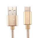 Knit Texture USB to USB-C / Type-C Data Sync Charging Cable, Cable Length: 1m, 3A Total Output, 2A Transfer Data, For Galaxy S8 & S8 + / LG G6 / Huawei P10 & P10 Plus / Oneplus 5 / Xiaomi Mi6 & Max 2 /and other Smartphones(Gold)