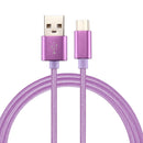 Knit Texture USB to USB-C / Type-C Data Sync Charging Cable, Cable Length: 1m, 3A Total Output, 2A Transfer Data, For Galaxy S8 & S8 + / LG G6 / Huawei P10 & P10 Plus / Oneplus 5 / Xiaomi Mi6 & Max 2 /and other Smartphones(Purple)