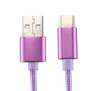 Knit Texture USB to USB-C / Type-C Data Sync Charging Cable, Cable Length: 1m, 3A Total Output, 2A Transfer Data, For Galaxy S8 & S8 + / LG G6 / Huawei P10 & P10 Plus / Oneplus 5 / Xiaomi Mi6 & Max 2 /and other Smartphones(Purple)