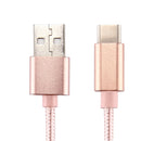 Knit Texture USB to USB-C / Type-C Data Sync Charging Cable, Cable Length: 1m, 3A Total Output, 2A Transfer Data, For Galaxy S8 & S8 + / LG G6 / Huawei P10 & P10 Plus / Oneplus 5 / Xiaomi Mi6 & Max 2 /and other Smartphones(Rose Gold)