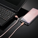 Knit Texture USB to USB-C / Type-C Data Sync Charging Cable, Cable Length: 1m, 3A Total Output, 2A Transfer Data, For Galaxy S8 & S8 + / LG G6 / Huawei P10 & P10 Plus / Oneplus 5 / Xiaomi Mi6 & Max 2 /and other Smartphones(Rose Gold)
