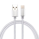 Knit Texture USB to USB-C / Type-C Data Sync Charging Cable, Cable Length: 1m, 3A Total Output, 2A Transfer Data, For Galaxy S8 & S8 + / LG G6 / Huawei P10 & P10 Plus / Oneplus 5 / Xiaomi Mi6 & Max 2 /and other Smartphones(Silver)