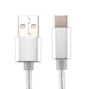 Knit Texture USB to USB-C / Type-C Data Sync Charging Cable, Cable Length: 1m, 3A Total Output, 2A Transfer Data, For Galaxy S8 & S8 + / LG G6 / Huawei P10 & P10 Plus / Oneplus 5 / Xiaomi Mi6 & Max 2 /and other Smartphones(Silver)