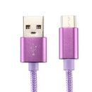 Knit Texture USB to USB-C / Type-C Data Sync Charging Cable, Cable Length: 2m, 3A Output, For Galaxy S8 & S8 + / LG G6 / Huawei P10 & P10 Plus / Oneplus 5 / Xiaomi Mi6 & Max 2 /and other Smartphones(Purple)