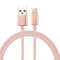 Knit Texture USB to USB-C / Type-C Data Sync Charging Cable, Cable Length: 2m, 3A Output, For Galaxy S8 & S8 + / LG G6 / Huawei P10 & P10 Plus / Oneplus 5 / Xiaomi Mi6 & Max 2 /and other Smartphones(Rose Gold)