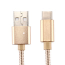 Knit Texture USB to USB-C / Type-C Data Sync Charging Cable, Cable Length: 3m, 3A Total Output, 2A Transfer Data, for Galaxy S8 & S8 + / LG G6 / Huawei P10 & P10 Plus / Oneplus 5 / Xiaomi Mi6 & Max 2 /and other Smartphones(Gold)
