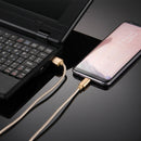 Knit Texture USB to USB-C / Type-C Data Sync Charging Cable, Cable Length: 3m, 3A Total Output, 2A Transfer Data, for Galaxy S8 & S8 + / LG G6 / Huawei P10 & P10 Plus / Oneplus 5 / Xiaomi Mi6 & Max 2 /and other Smartphones(Gold)
