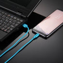 Knit Texture USB to USB-C / Type-C Data Sync Charging Cable, Cable Length: 3m, 3A Total Output, 2A Transfer Data, for Galaxy S8 & S8 + / LG G6 / Huawei P10 & P10 Plus / Oneplus 5 / Xiaomi Mi6 & Max 2 /and other Smartphones(Blue)