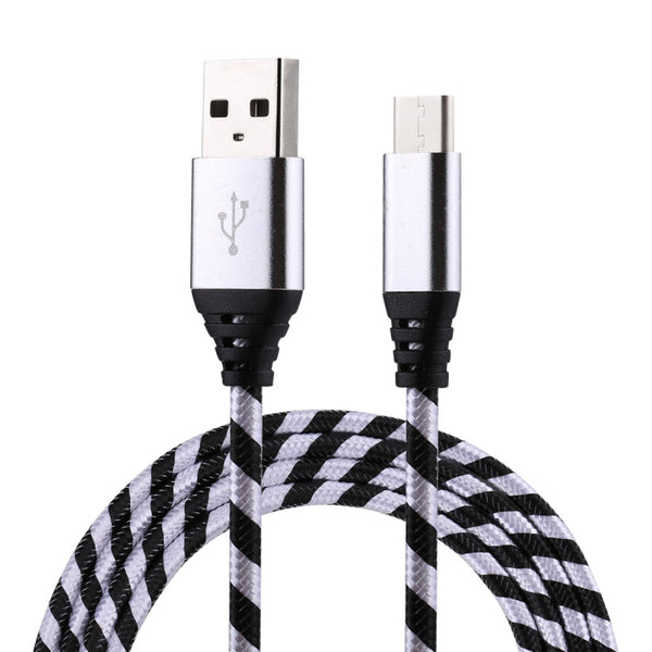 1m USB to USB-C / Type-C Nylon Weave Style Data Sync Charging Cable, for Galaxy S8 & S8 + / LG G6 / Huawei P10 & P10 Plus / Oneplus 5 and other Smartphones (Silver)