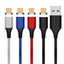 M11 3A USB to Micro USB Nylon Braided Magnetic Data Cable, Cable Length: 2m (Silver)