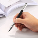 Universal 2 in 1 Multifunction Round Thin Tip Capacitive Touch Screen Stylus Pen, For iPhone, iPad, Samsung, and Other Capacitive Touch Screen Smartphones or Tablet PC(Silver)