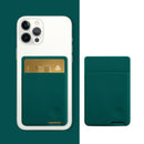 Universal Phone Back Sticker Wallet Card Slots Silicone Pouch Case for iPhone 13 / 12 / 11, Samsung, Huawei, Xiaomi and Other Smarphones(Dark Green)