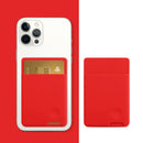 Universal Phone Back Sticker Wallet Card Slots Silicone Pouch Case for iPhone 13 / 12 / 11, Samsung, Huawei, Xiaomi and Other Smarphones(Red)