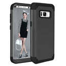 For Galaxy S8 + / G9550 Dropproof 3 in 1 No gap in the middle Silicone sleeve for mobile phone(Black)