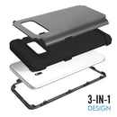 For Galaxy S8 + / G9550 Dropproof 3 in 1 No gap in the middle Silicone sleeve for mobile phone(Black)