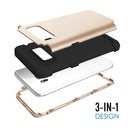 For Galaxy S8 + / G9550 Dropproof 3 in 1 No gap in the middle Silicone sleeve for mobile phone(Gold)