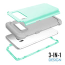 For Galaxy S8 + / G9550 Dropproof 3 in 1 No gap in the middle Silicone sleeve for mobile phone(Mint Green)