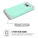 For Galaxy S8 + / G9550 Dropproof 3 in 1 No gap in the middle Silicone sleeve for mobile phone(Mint Green)